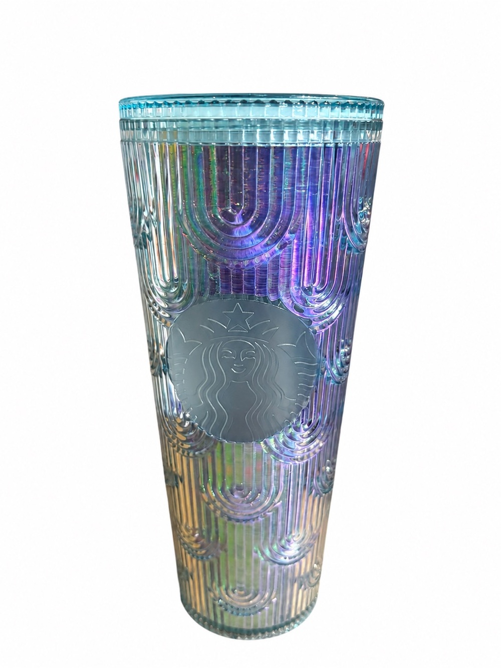 Starbucks Iridescent Blue Rainbow 24oz Tumbler Cold Cup